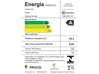 Micro-ondas Electrolux 23L Branco Efficient R$499 - Image 4