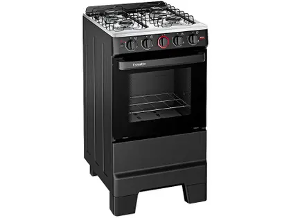 Fogão 4 Bocas Esmaltec Preto Ideal Super R$ 500